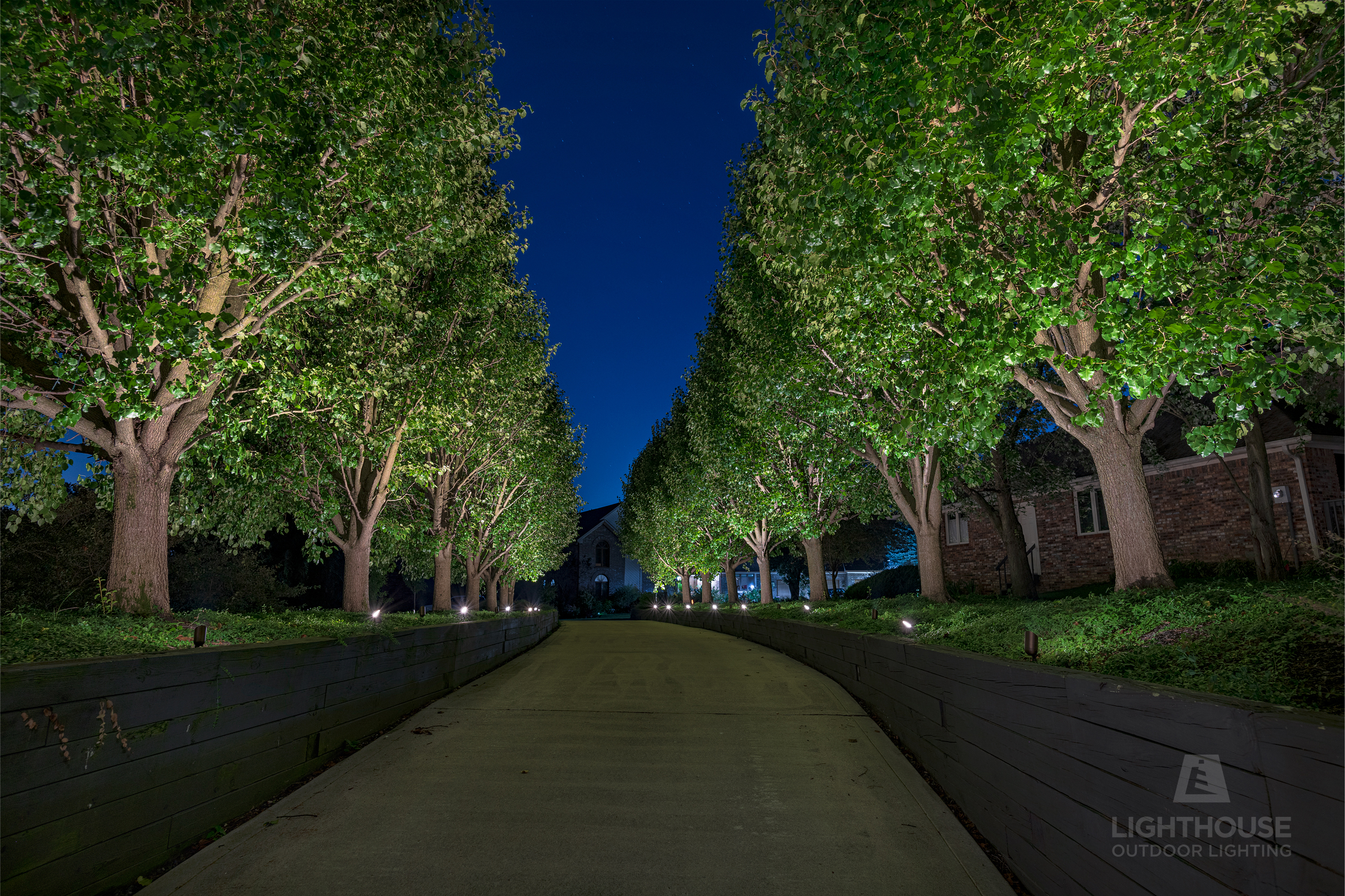 Landscape lighting installation by Lighthouse